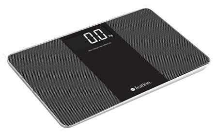 Ivation Premium Glass Ultra Thin Bathroom Scale LARGE LCD Display Easy To Read 150kg/330lbs Capacity, Extra Wide 14 inch platform!