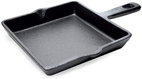 Ecolution EOBK-3215 Cast Iron Mini Square Griddle Pan, 6-Inch