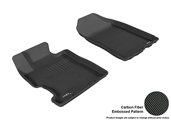 3D MAXpider Front Row Custom Fit All-Weather Floor Mat for Select Honda Civic Models - Kagu Rubber (Black)