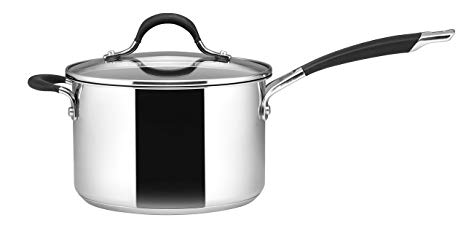 Circulon Momentum Saucepan with Helper Handle, Stainless Steel, 3.8 Litre, 20 cm