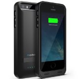 iPhone 5S Battery Case iPhone 5 Battery Case - Maxboost Atomic S Portable Charger for iPhone 55S MFI Certified External Protective 2400mAh Battery Charging Juice Power Bank Matte BlackBlack