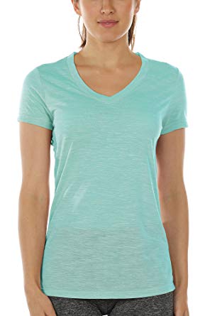 icyzone Workout Shirts for Women - Yoga Tops Activewear Gym Shirts Running Fitness V-Neck T-Shirts