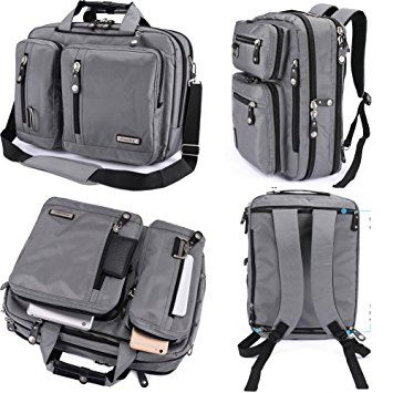 FreeBiz Laptop Bag 17 Inch Laptop Backpack Nylon Water-Resistant Briefcase with Handle and Shoulder Strap for 15.6-17.3 Inch Hp Dell Asus Msi Laptop Computer Notebook MacBook Chromebook( Grey)