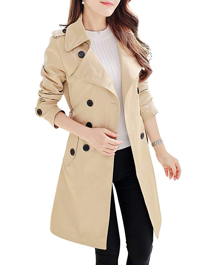 NANJUN Women's Double Breasted Trench Coat Chelsea Tailoring Overcoat