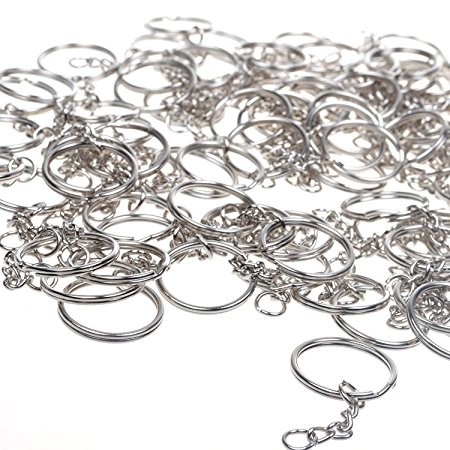 100 PCS Metal Split Key Ring With Chain Set Open Jump Ring with Connector for Christmas DIY