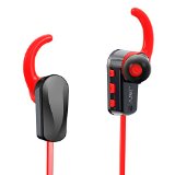 In-Ear Bluetooth Headphones Jarv NMotion ADVANCE Lightweight Wireless Earbuds w On-Board Controls and HD Premium Sound - Red