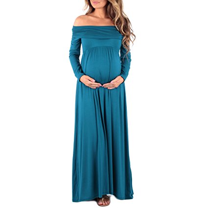 Mother Bee Womens Cowl Neck and Over The Shoulder Maternity Dress by