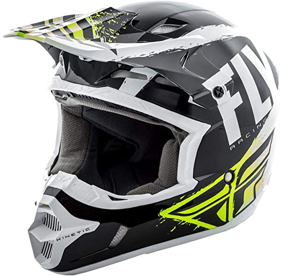 Fly Racing 2019 Youth Kinetic Helmet - Burnish (Small) (Black/White)