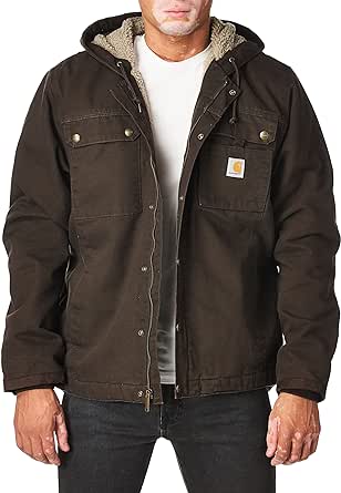 Carhartt Men's Relaxed Fit Washed Duck Sherpa-Lined Utility Jacket