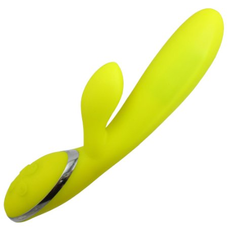 Rechargeable and Waterproof 12 Function Rabbit G Spot Vibrator Magic Wand Body Massager Sex Toy for Women Yellow