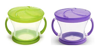 Munchkin 2 Piece Snack Catcher, Green/Purple