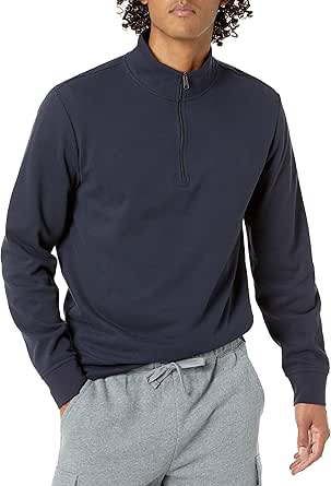 Amazon Essentials Men's Lightweight French Terry Quarter-Zip Mock Neck Sweatshirt