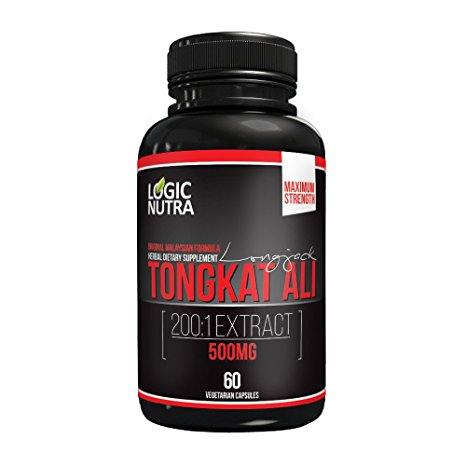 Tongkat Ali 500 mg Maximum strength Longjack 200:1 Testosterone Booster 60 Vegetarian Capsules
