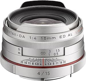 Pentax K-Mount HD DA 15mm f/4 ED AL Fixed Lens for Pentax KAF Cameras ( Limited Silver)