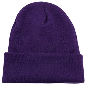 Cuffed Plain Beanie Skull Cap | Winter Unisex Knit Hat Toboggan For Men & Women | Unique & Timeless Clothing Accessories By Top Level