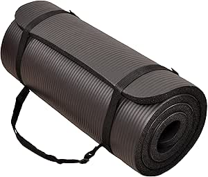 Signature Fitness Extra Thick High Density Anti-Tear Exercise Yoga Mat with Carrying Strap