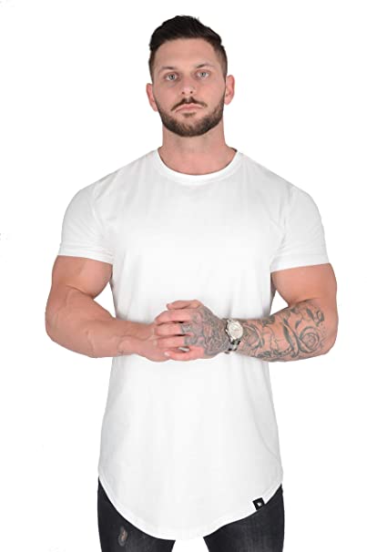YoungLA Mens Designer Fitted T-Shirts Long Drop Cut Tee Workout Gym 402