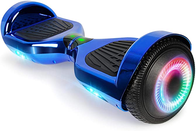 SISIGAD Hoverboard with Bluetooth Speaker and Led Lights, Smart 6.5” Self-Balancing Electric Scooter for Kids and Teenagers