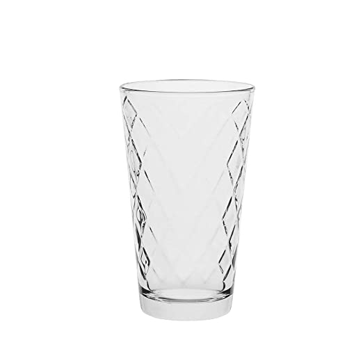 AmazonCommercial Highball Drinking Glasses, Barware Glass Tumbler, 369.6 ml, Set of 6