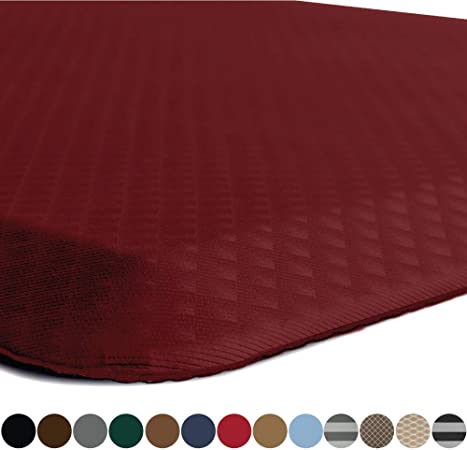 Kangaroo Original Standing Mat Kitchen Rug, Anti Fatigue Comfort Flooring, Phthalate Free, Commercial Grade Pads, Ergonomic Floor Pad for Office Stand Up Desk, 60x20, Red