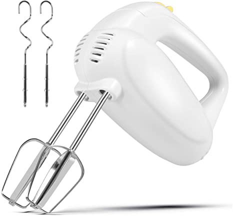 Hand Mixer Electric,5-Speed Hand Mixer Electric with Turbo Handheld Kitchen Mixer Electeic Beaters,4 Stainless Steel Accessories for Easy Whipping, Mixing Cookies, Brownies, Cakes