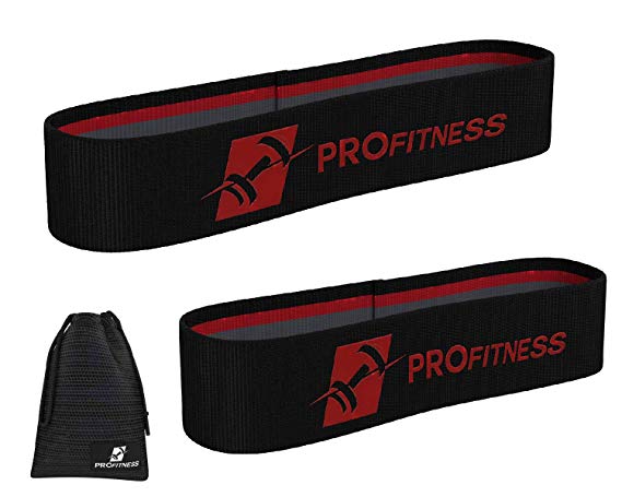 ProFitness Hip Resistance Bands [Set of 2] | Non-Slip, Durable Resistance Loop Bands for Full Body Workouts, Strength &Stamina | Perfect for Legs, Hips, Glutes, Arms, Stretching, Rehab & More