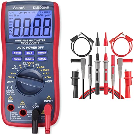 AstroAI Digital Multimeter TRMS 6000 & Test Leads Bundle