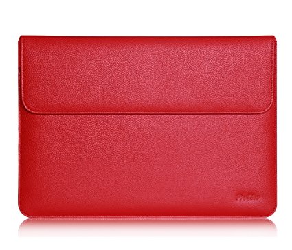 iPad Pro Case Sleeve, ProCase Cushion Protective Sleeve Bag Cover Case for Apple iPad Pro 12.9 Inch, Compatible with Apple Smart Keyboard, Documnet Pocket and Apple Pencil Holder (Red)