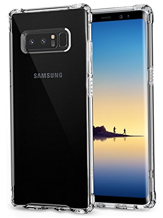 Galaxy Note 8 Case,ONSON® [Scratch Resistant] Crystal Clear Slim Layer Armor Soft PC TPU Protective Case 360 Full Body Shockproof Heavy Duty Protection for Samsung Galaxy Note 8 2017 (Clear)