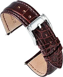 Carty Quick Release Leather Watch Band for Men 18mm 20mm 22mm Embossed Lizard-texture Calfskin Replacement Watch Strap