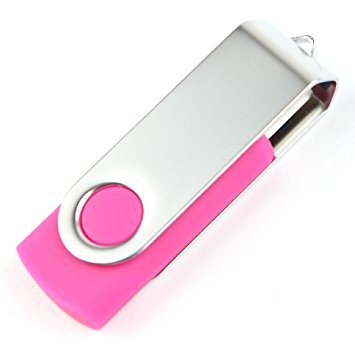 Ricco Swivel 8 GB USB High Speed Metal Flash Memory Drive - Pink