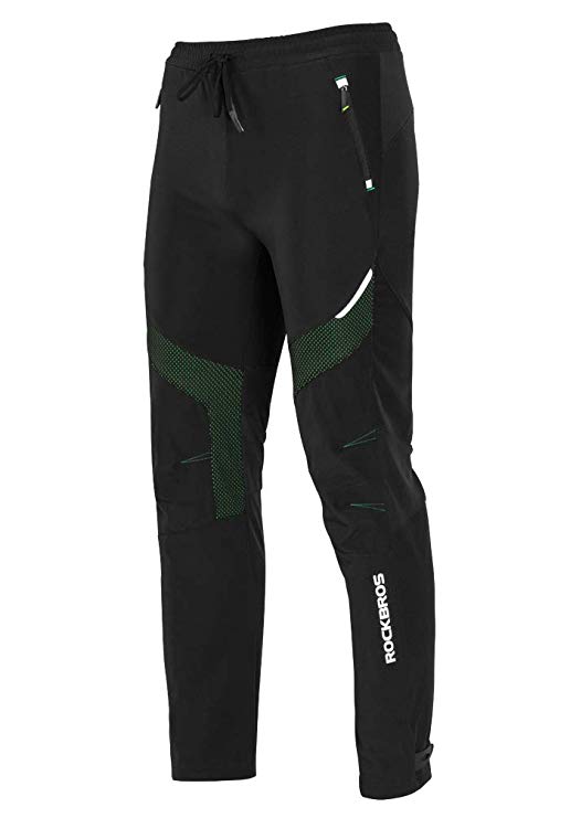 RockBros Men's Sports Pants Athletic Fleece Pants Windproof for Winter Outdoor Cycling Hiking Running