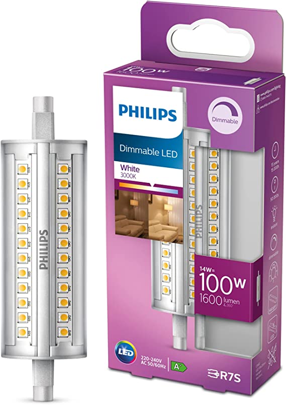 Philips LED Classic Dimmable Light Spot [R7S] 14W - 100W Equivalent, White (3000K)