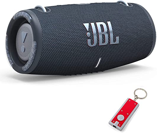 JBL Xtreme 3 Portable Bluetooth Speaker - Waterproof and Dustproof IP67, Powerful Bluetooth Speaker for Travel, Deep Bass, 15 Hrs Playtime, Outdoor and Home w/ 1 LED Flashlight Key Chain - (Blue)