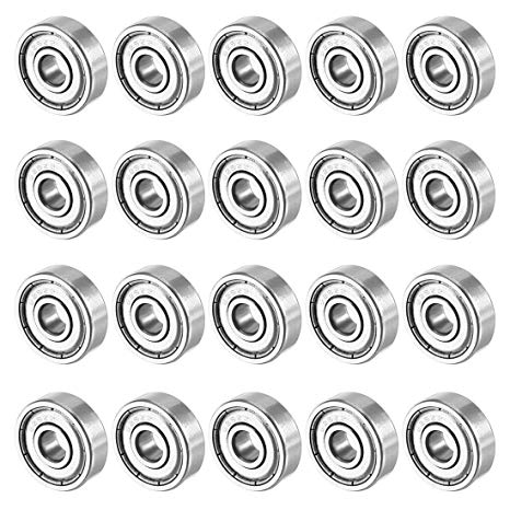 SODIAL 20pcs 625ZZ 5mmx16mmx5mm Double Shielded Miniature Deep Groove Ball Bearing Transparent Color