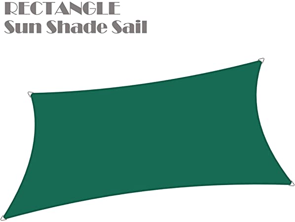 Alion Home 12' x 16' Rectangle Waterproof Polyester Woven Sun Shade Sail (1, Forest Green)