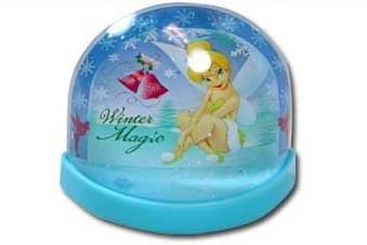 Licensed Disney Mini Lenticular Plastic Snowglobe (Flat Back) (Tinkerbell)