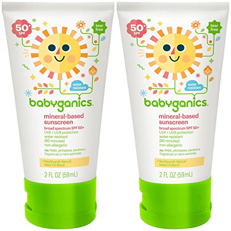 Babyganics Mineral Based Sunscreen - Spf 50  - Fragrance Free - 2 Oz - 2 Pk