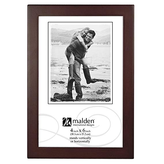 Malden International Designs Dark Walnut Concept Wood Picture Frame, 4x6, Walnut