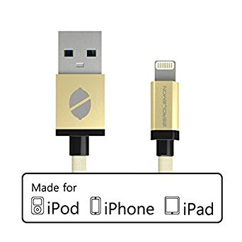 iPhone Charger [Apple MFi Certified], ZeroLemon Lightning to USB Rugged Nylon Cable 6.4 Feet / 2 Meter   Aluminum Cap for iPhone Xs/Xs Max/XR/X / 8 Plus and More - Rugged Gold
