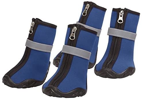 Zack & Zoey Neoprene Dog Boots Winter Paw Protection Safety Sole - Choose Red or Blue & Size(XXSmall - 2" L x 1½"W 3" H Blue)