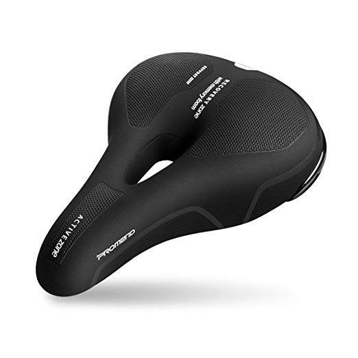 OUTERDO Memory Sponge Bike Saddle Mountain Bike Seat Breathable Comfortable Cycling Seat Cushion Pad with Central Relief Zone and Ergonomics Design Fit for Road Bike and Mountain Bike