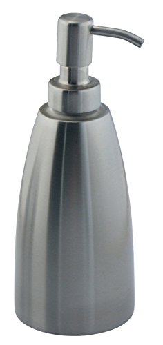 mDesign Liquid Hand Soap Dispenser Pump Bottle for Kitchen, Bathroom | Also Can be Used for Hand Lotion & Essential Oils - Brushed Stainless Steel