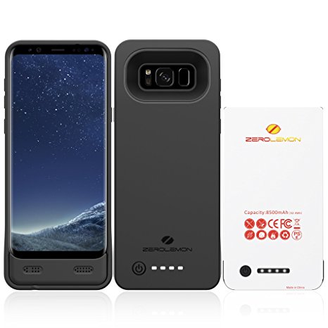 Galaxy S8 Plus Battery Case, ZeroLemon Ultra Power 8500mAh Extended Battery Case with Soft TPU Full Edge Protection Case for Samsung Galaxy S8 Plus(NOT for Galaxy S8)- Black