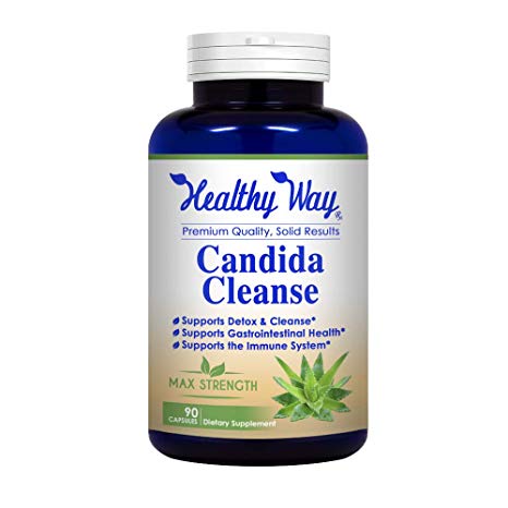 Healthy Way Pure Candida Cleanse Supplement - Natural Candida Support & Detox Complex with Probiotics -  NON-GMO USA Made 100% Money Back Guarantee