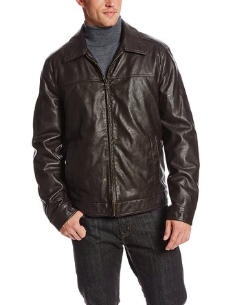 Tommy Hilfiger Men's Faux-Leather Zip-Front Jacket