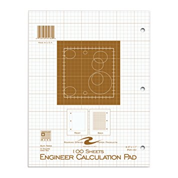 Roaring Spring Engineering Pad, 8.5 x 11 Inches, Buff, 100 Sheets (95182)