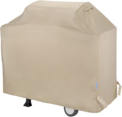 SunPatio Barbecue Gas Grill Cover 50 Inch, 600D Heavy Duty Waterproof BBQ Cover for Weber Char-Broil Nexgrill Brinkmann and More Grills, 50"x22"x40", Beige