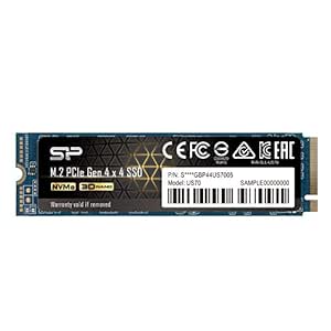 Silicon Power US70 2TB NVMe PCIe 4.0 M.2 SSD, Up to 5000MB/s, 3D NAND with DRAM Cache M.2 2280 PCIe Gen4x4 Internal Solid State Drive for Desktop Laptop PC Computer