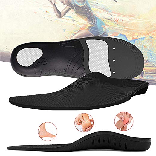 Hyperspace Sport Gel Insoles Plantar Fasciitis Foot Insoles Arch Supports Orthotics Inserts for Women and Men, Relieve Flat Feet, High Arch, Foot Pain.(Black L)